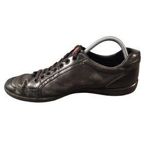 Prada Shoes Mens Size 11 Black Leather 4E 2439 Lace Up Casual Sneakers Low Top